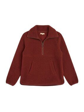 Madewell 1/2 Zip Polartec Fleece Jacket Coat Maroon Red XS